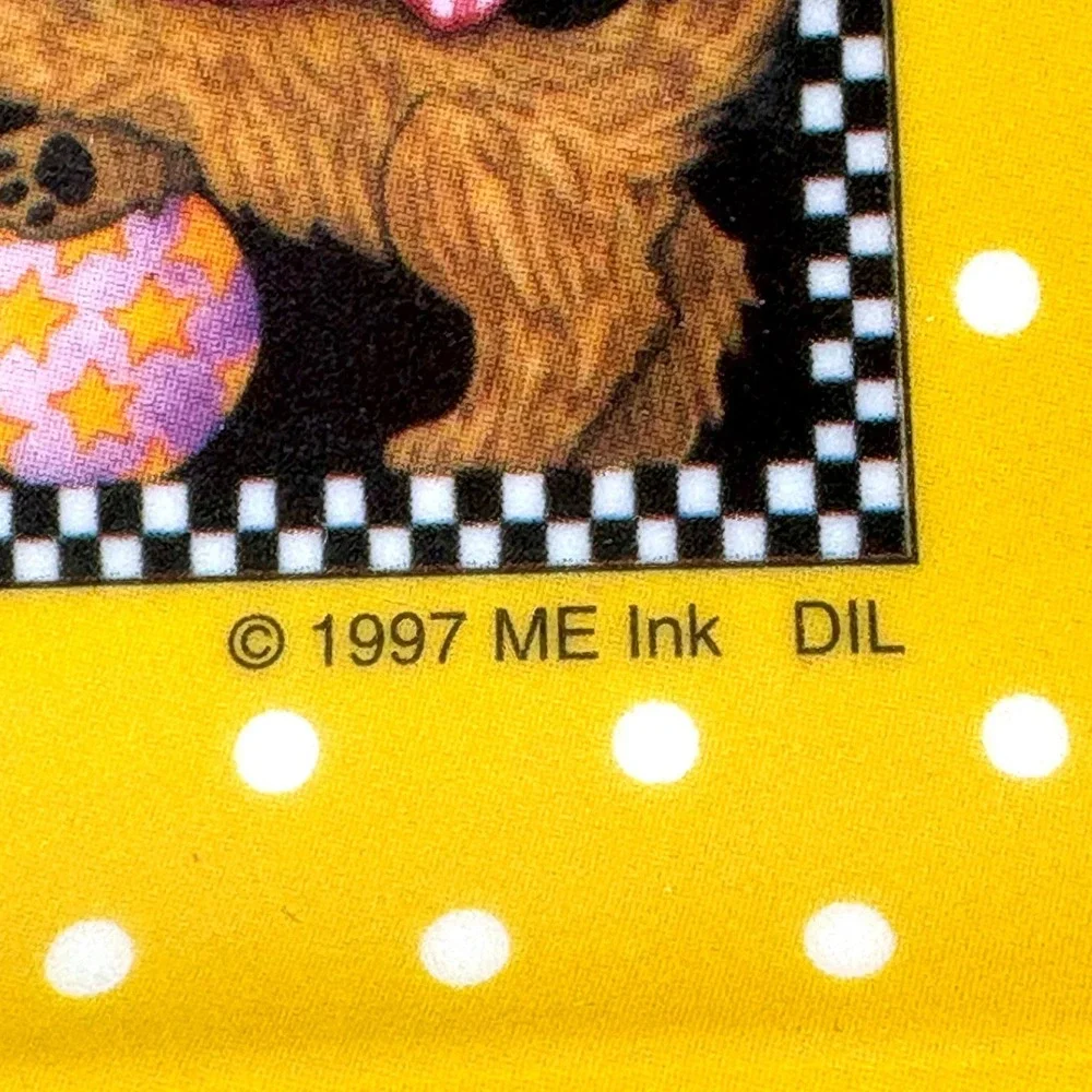 Vintage 1997 Mary Engelbreit Yellow Polka Dot Melamine Tray Design Imports Italy